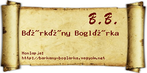 Bárkány Boglárka névjegykártya